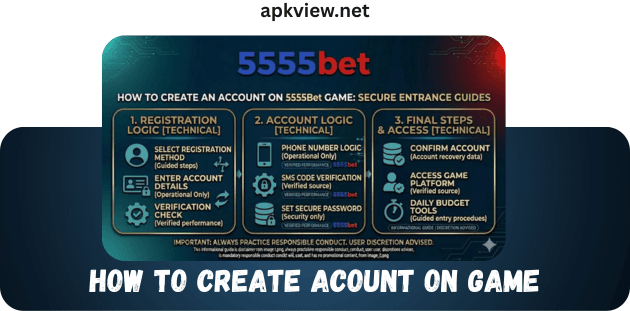 Create account on 5555Bet Game
