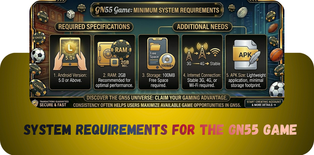 SYSTEM REQUIRMENT FOR GN55 GAME
